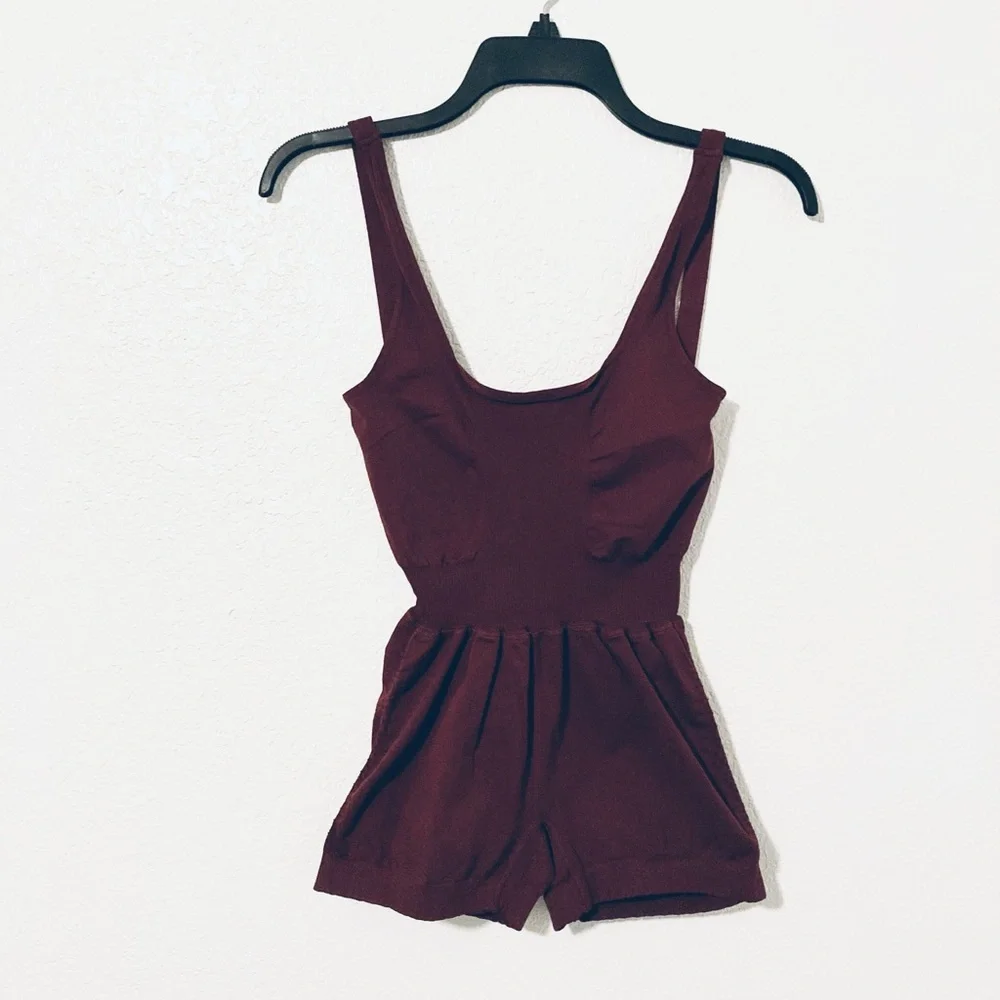 Free People Movement Good Karma Runsie (Henna Burgundy) - Picture 2 of 4